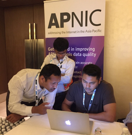 The APNIC Member Services lounge helping out conference attendees.