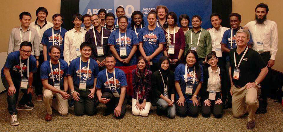 A group photo of all APNIC 40 fellows at the APNIC 40 conference