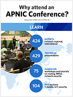 A thumbnail of an infographic on why you should attend APNIC 42
