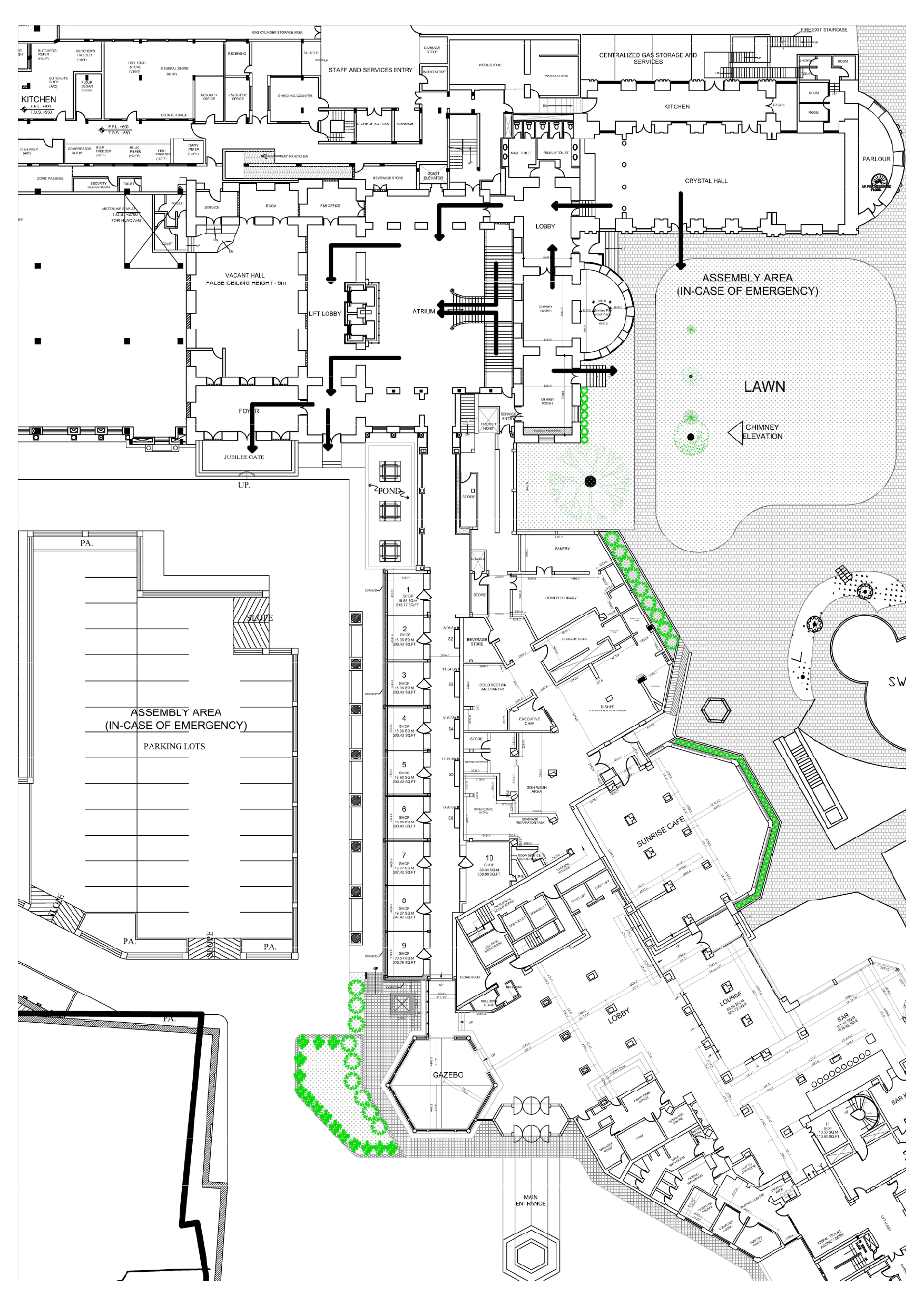 Yaki & Yeti Hotel ground floor plan