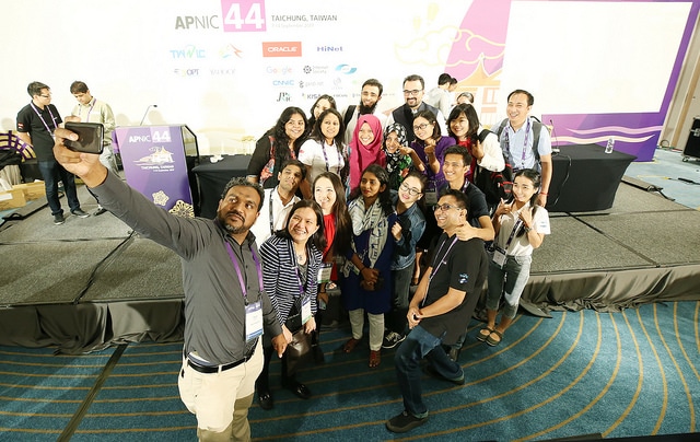 Group of newcomers from the past APNIC conference