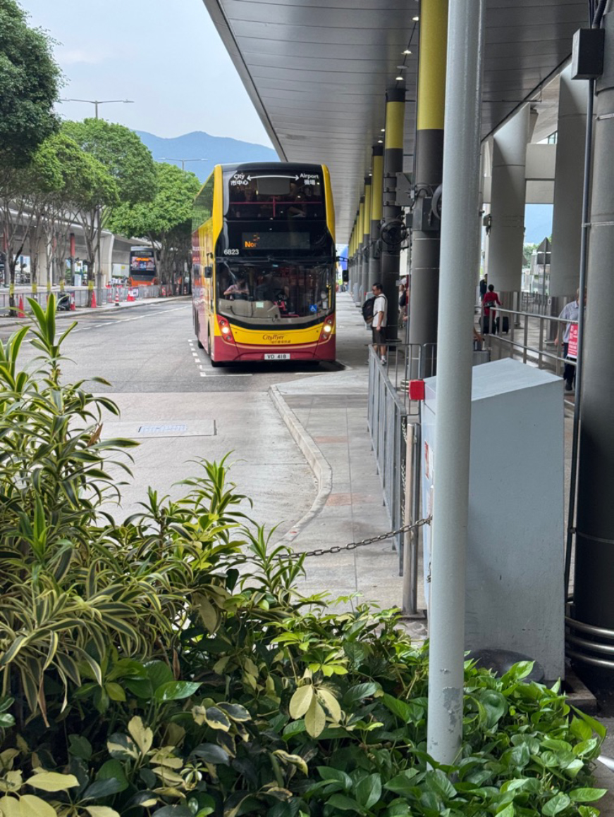 Cityflyer bus route signs at Hong Kong Airport